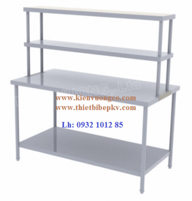 BÀN INOX CÓ KỆ TRÊN