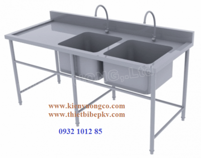 CHẬU RỬA ĐÔI CÓ BÀN CHỜ