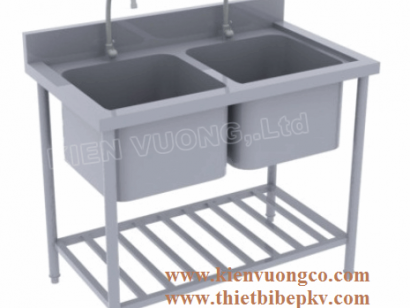 CHẬU RỬA ĐÔI CÓ KỆ DƯỚI